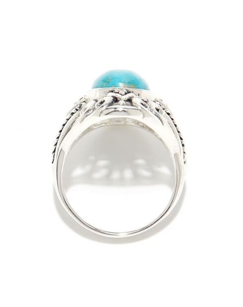 Ehécatl Ring aus Sterlingsilber und Türkis