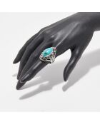 Ehécatl Ring aus Sterlingsilber und Türkis