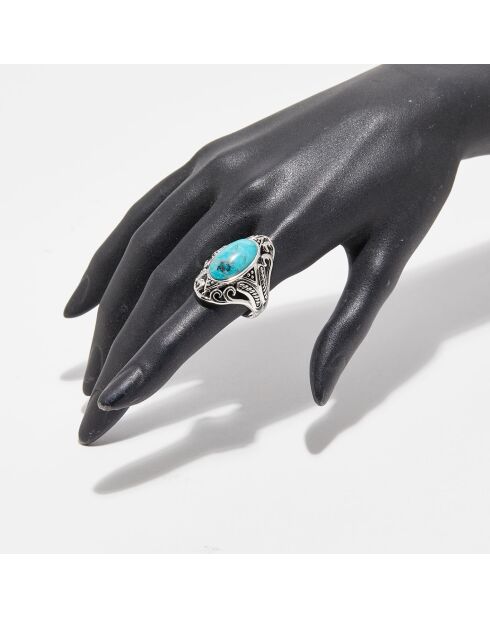 Ehécatl Ring aus Sterlingsilber und Türkis