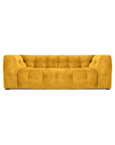 Canapé Velours Vesta 3 Places jaune - 236x102x68 cm