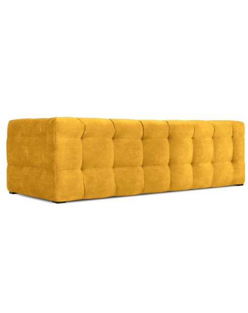 Canapé Velours Vesta 3 Places jaune - 236x102x68 cm