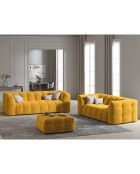 Canapé Velours Vesta 3 Places jaune - 236x102x68 cm