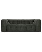 Canapé Velours Vesta 3 Places gris foncé - 236x102x68 cm