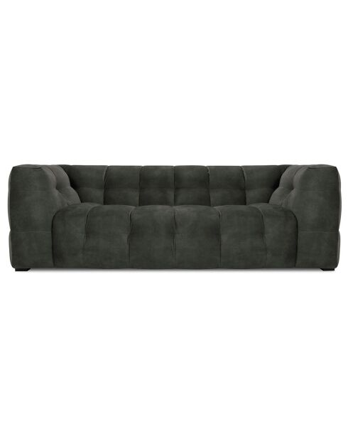 Canapé Velours Vesta 3 Places gris foncé - 236x102x68 cm