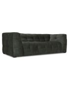 Canapé Velours Vesta 3 Places gris foncé - 236x102x68 cm