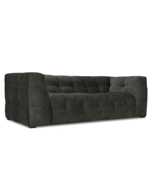 Canapé Velours Vesta 3 Places gris foncé - 236x102x68 cm