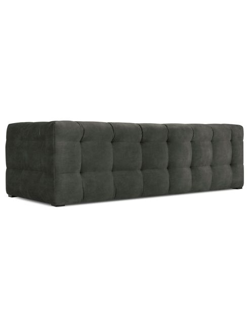 Canapé Velours Vesta 3 Places gris foncé - 236x102x68 cm