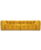 Canapé Velours Vesta 4 Places jaune - 280x102x68 cm