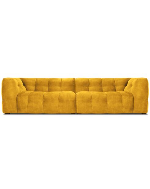 Canapé Velours Vesta 4 Places jaune - 280x102x68 cm