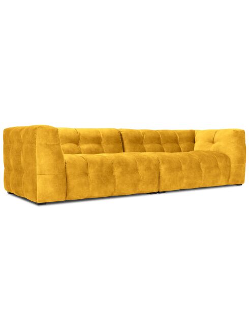 Canapé Velours Vesta 4 Places jaune - 280x102x68 cm