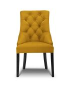 Chaise Velours Queen jaune - 64x57x98 cm