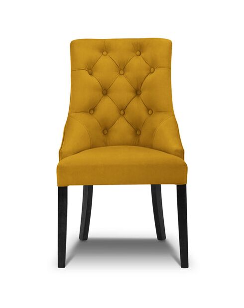Chaise Velours Queen jaune - 64x57x98 cm