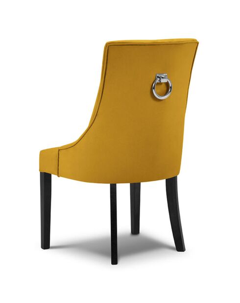 Chaise Velours Queen jaune - 64x57x98 cm