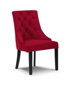 Chaise Velours Queen rouge - 64x57x98 cm