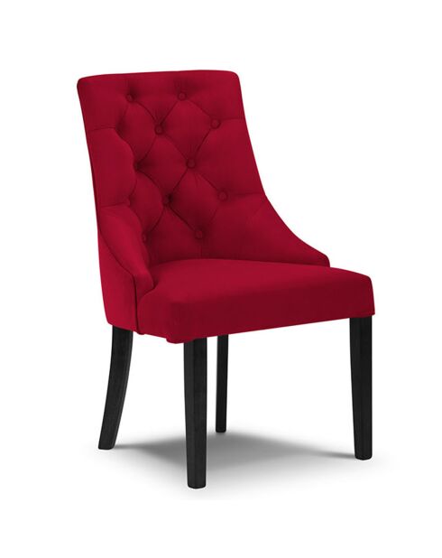 Chaise Velours Queen rouge - 64x57x98 cm