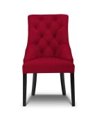 Chaise Velours Queen rouge - 64x57x98 cm