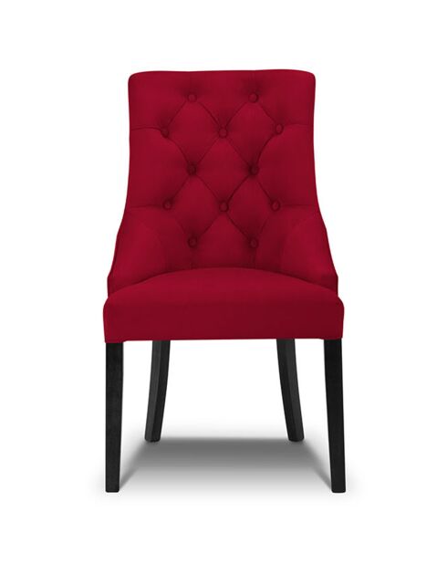 Chaise Velours Queen rouge - 64x57x98 cm