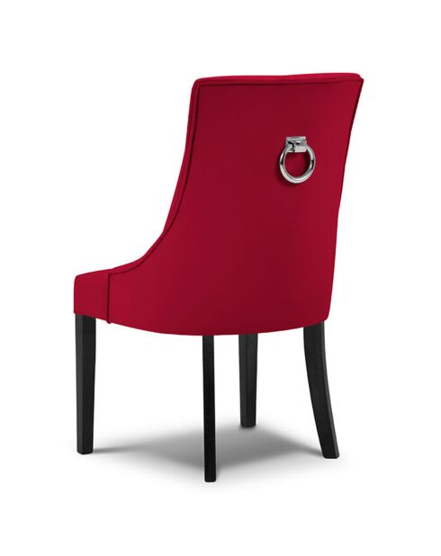 Chaise Velours Queen rouge - 64x57x98 cm