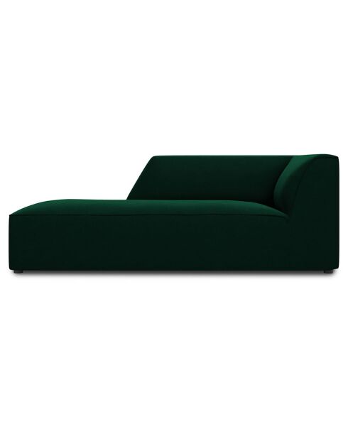 Chaise Longue Gauche Velours Sao vert bouteille - 181x93x69 cm