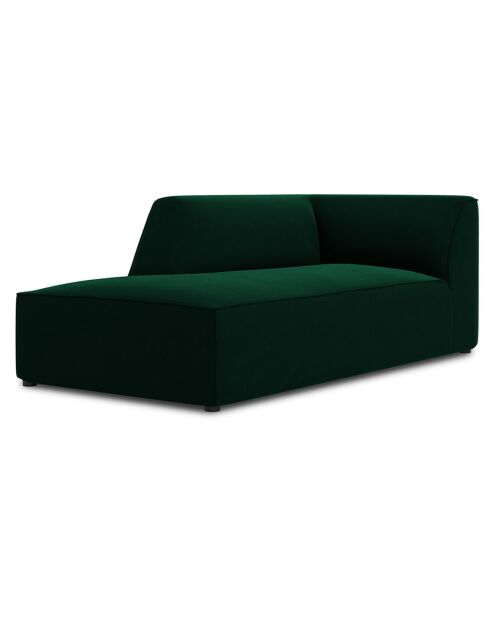 Chaise Longue Gauche Velours Sao vert bouteille - 181x93x69 cm