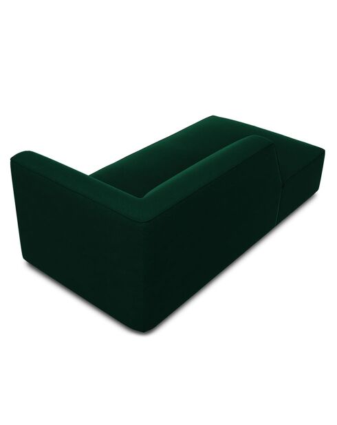 Chaise Longue Gauche Velours Sao vert bouteille - 181x93x69 cm