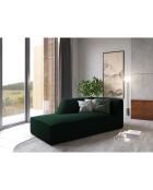 Chaise Longue Gauche Velours Sao vert bouteille - 181x93x69 cm