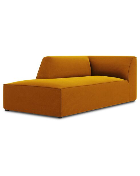 Loungestoel Sao Velvet geel links - 181x93x69 cm