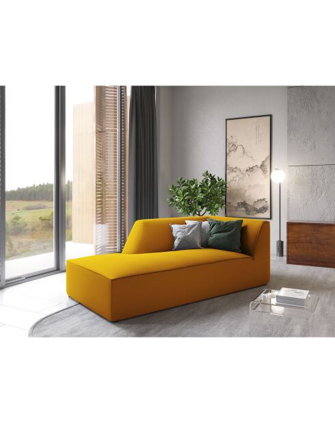 Loungestoel Sao Velvet geel links - 181x93x69 cm