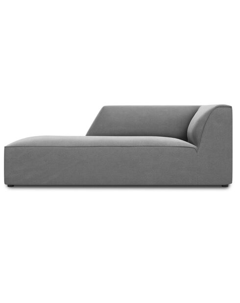 Loungestoel Sao Velvet grijs links - 181x93x69 cm