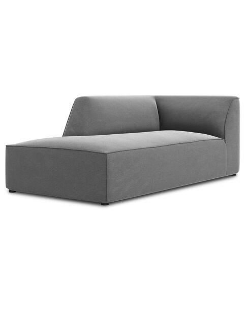 Loungestoel Sao Velvet grijs links - 181x93x69 cm