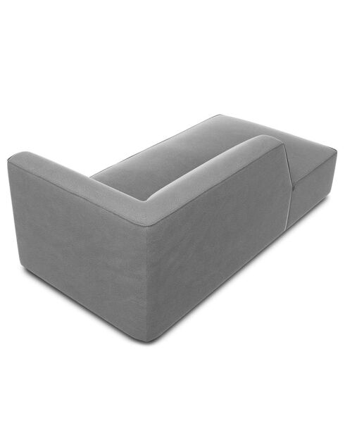 Chaise Longue Gauche Velours Sao grise - 181x93x69 cm