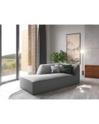 Chaise Longue Gauche Velours Sao grise - 181x93x69 cm