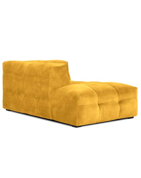 Méridienne Velours Gauche Vesta jaune - 170x102x68 cm