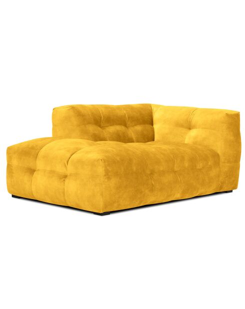 Méridienne Velours Gauche Vesta jaune - 170x102x68 cm