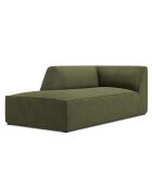 Chaise Longue Gauche Velours Côtelé Sao verte - 181x93x69 cm