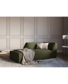 Chaise Longue Gauche Velours Côtelé Sao verte - 181x93x69 cm