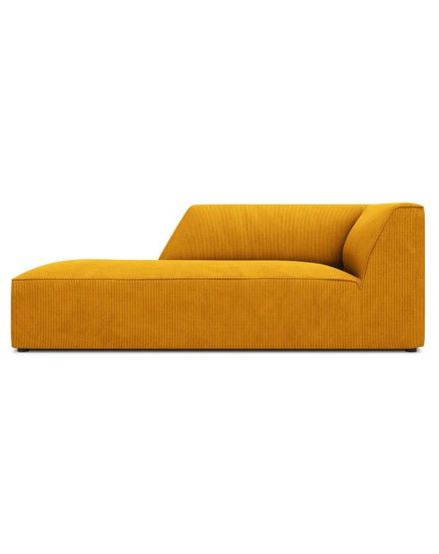 Chaise Longue Gauche Velours Côtelé Sao jaune - 181x93x69 cm