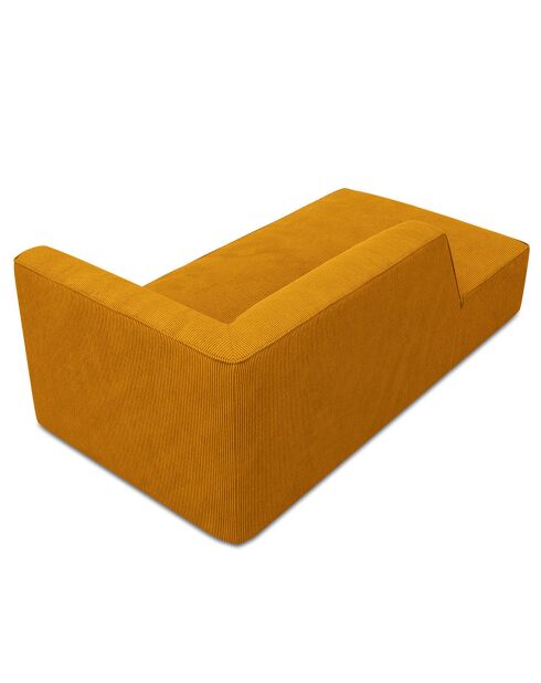 Chaise Longue Gauche Velours Côtelé Sao jaune - 181x93x69 cm