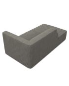 Chaise Longue Gauche Velours Côtelé Sao gris clair - 181x93x69 cm