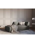 Chaise Longue Gauche Velours Côtelé Sao gris clair - 181x93x69 cm