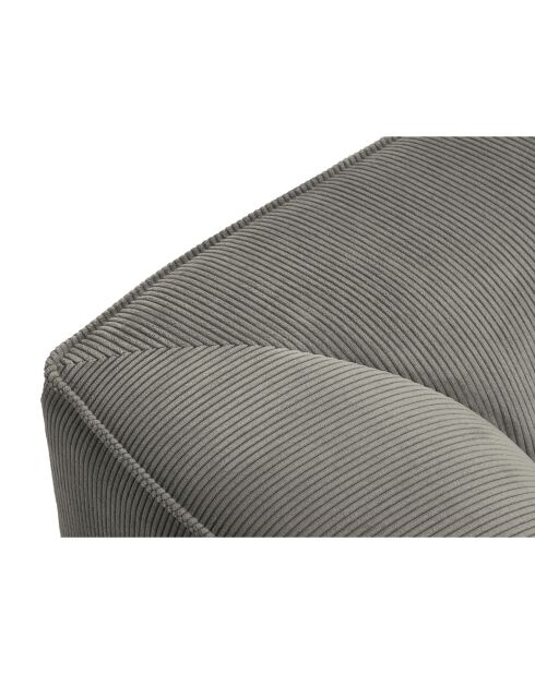 Chaise Longue Gauche Velours Côtelé Sao gris clair - 181x93x69 cm
