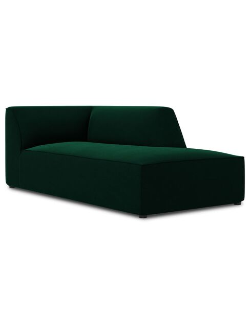 Chaise Longue Droit Velours Sao vert bouteille - 181x93x69 cm