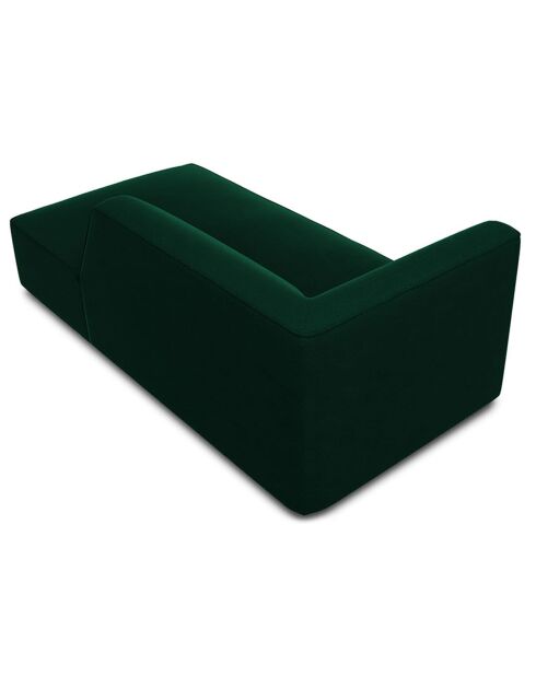 Chaise Longue Droit Velours Sao vert bouteille - 181x93x69 cm