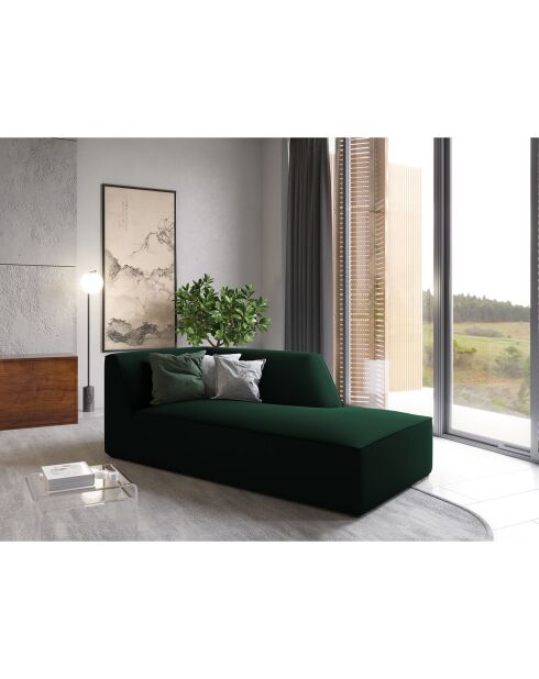Chaise Longue Droit Velours Sao vert bouteille - 181x93x69 cm