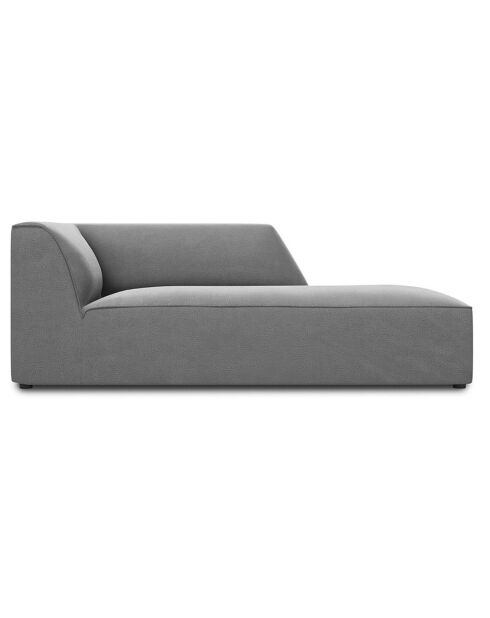 Chaise Longue Droit Velours Sao grise - 181x93x69 cm