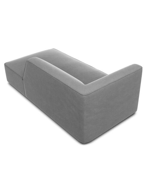 Chaise Longue Droit Velours Sao grise - 181x93x69 cm