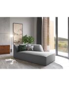 Chaise Longue Droit Velours Sao grise - 181x93x69 cm