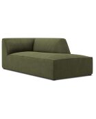 Chaise Longue Droit Velours Côtelé Sao verte - 181x93x69 cm
