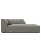 Chaise Longue Droit Velours Côtelé Sao gris clair - 181x93x69 cm