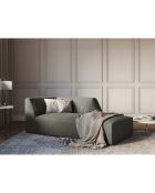 Chaise Longue Droit Velours Côtelé Sao gris clair - 181x93x69 cm